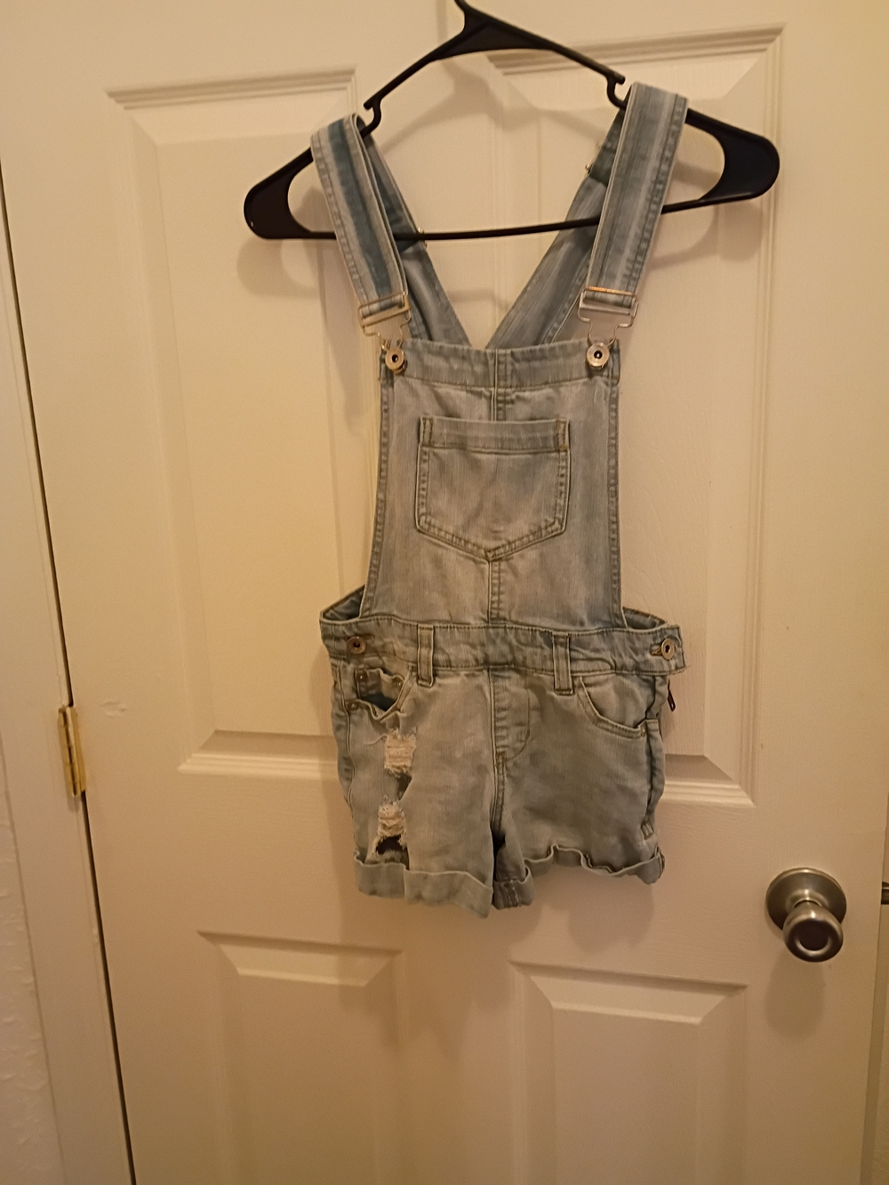 Light Wash Denim Short Overalls